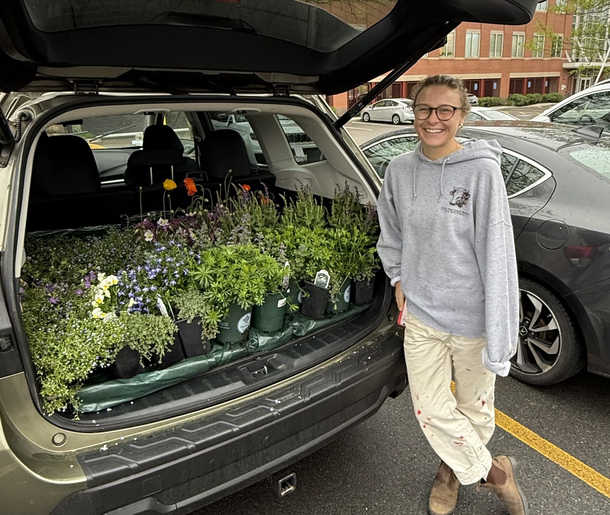 Thea Keene and her car