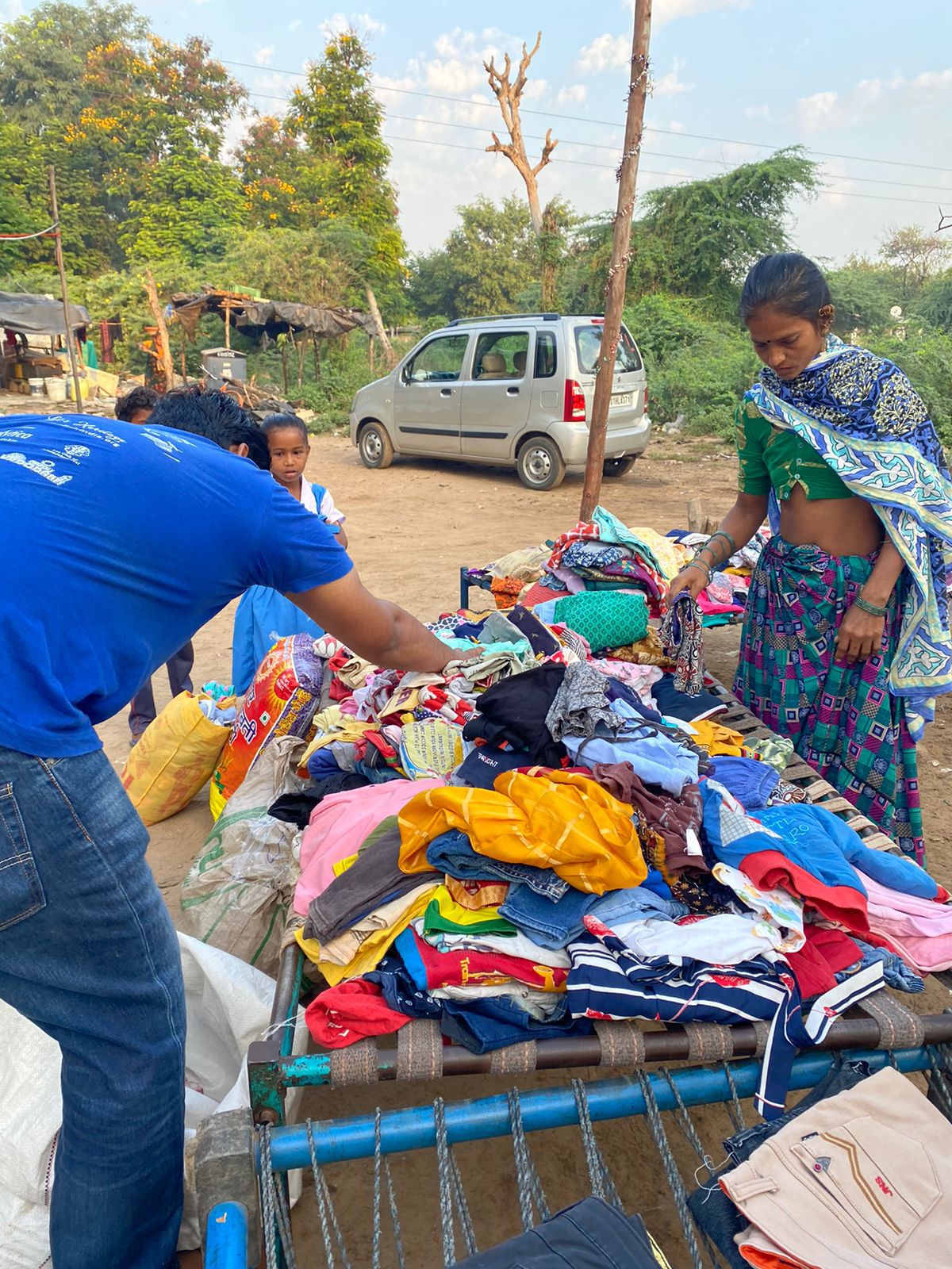 Baled clothing for recycling